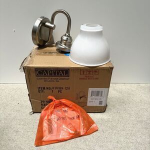 Capital Lighting 8301-128 Brushed Nickel Baxter‎ 1-Light Bath Sconce Milk Glass